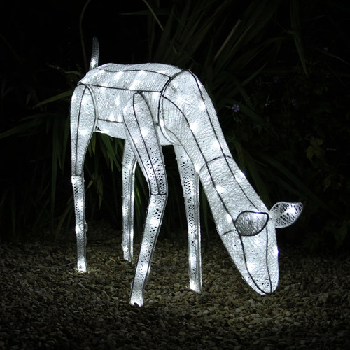 Grande renna led bianco cervo