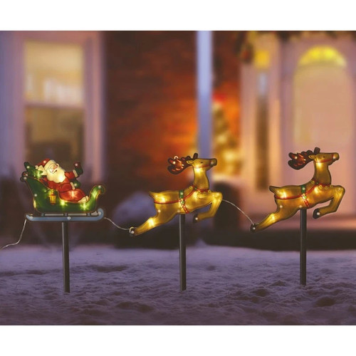 Tre babbo natale slitta - natale,